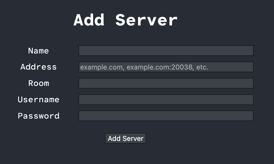 add server form