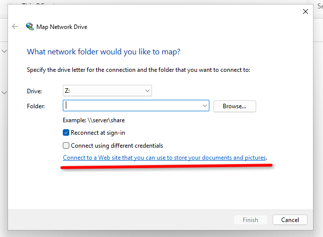explorer map network drive menu